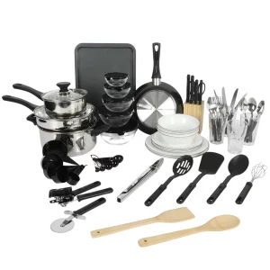 Gibson Home 71-Piece Stainless Steel Silver Cookware Combo Set