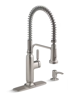 KOHLER Ealing Pre-Rinse Spring Vibrant Stainless Single Handle Pull-down Kitchen Faucet